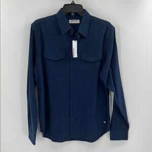 Caterpillar Men's Long Sleeve Snap Front Shirt - Detroit Blue  - Small - NWT